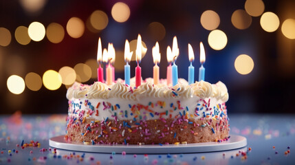 birthday cake with candles