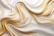 White and Gold Baroque Satin Fabric Background