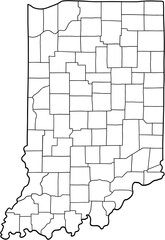  doodle freehand drawing of indiana state map.