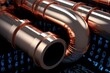 Illustration of insulating copper pipes with a zipper. Generative AI