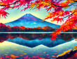 © musicphone1 - Mt Fuji in Iconic autumn view at morning