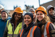 © Magic Kiddo - Group of male and female construction workers show unity at the construction site