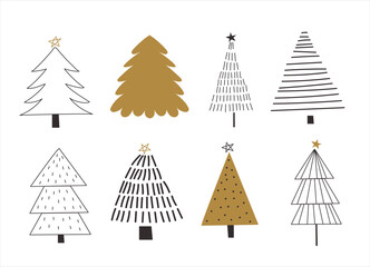 Wall Mural - christmas tree set. vector illustration