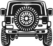© Q.Ana - Back view jeep drawing svg vector