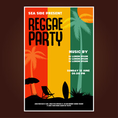 Reggae music festival poster flyer template