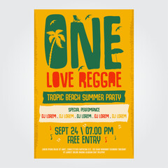 Reggae music festival poster flyer template