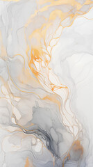 Wall Mural - abstract fractal marble pattern, in the style of pale gray and gold, marbleized, expressionistic mad