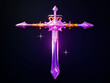 cute treasure fantasy sword icon 3d