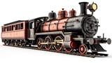 retro steam locomotive on white background