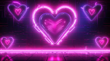 Neon Light Background Pink Love