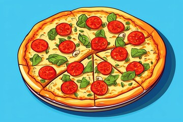 illustration of pizza, pizzeria