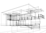 Fototapeta Paryż - house building sketch architectural 3drendering