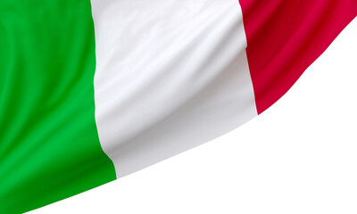 Canvas Print - Italian flag isolated on a white background