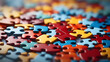 Leinwandbild Motiv colorful puzzle pieces as background