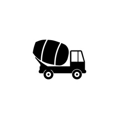 Poster - Concrete mixing truck icon isolated on transparent background