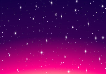 Wall Mural - stars in the sky on the sunrise or sundown. abstract background with colorful dawn and stars.