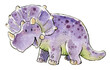 Triceratops dinosaur illustration for children