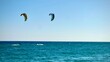 kite sufing in the mediterranean sea, premia de mar, spain