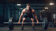 Male athlete, fitness and deadlift at the gym for muscles for a strong body for sport with motivation. Gym, man and fitness with deadlift at the gym for a workout for training with healthy body.