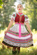 
Slovak folklore. Slovakian folklore girl. Beuatiful young girl in slovak folk dress
