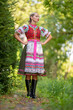
Slovak folklore. Slovakian folklore girl. Beuatiful young girl in slovak folk dress