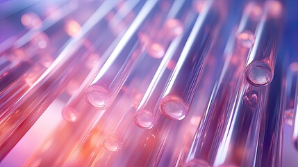 A background of brightly colored glass cylinders. A dynamic backdrop for graphic design.