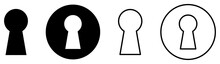 Keyhole Icon Set. Door Key Hole Icon. Vector Illustration Isolated On White Background