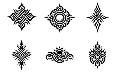 Sticker - Tribal tattoo design vector illustration black color