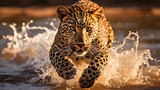 leopardo no lago 