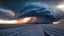 Epic Dramatic Storm Cell In The Midwestern Landscape
