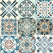 berber inspered pattern for wall tiles design, mediteranian seamless mosaic, Morrocan zellige and Portuguese Spanish andalusian azulejo, ai generated