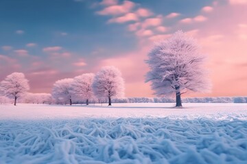 Wall Mural - winter landscape background, generative ai.