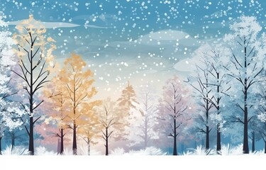 Wall Mural - winter landscape background, generative ai.