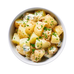 A Bowl of Potato Salad Isolated on a Transparent Background