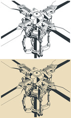 Wall Mural - Main helicopter rotor illustrations