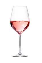 A glass of rose wine on a transparent background. Png file