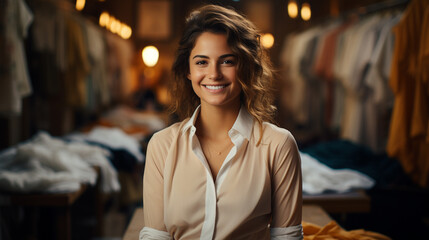 Wall Mural - portrait of a woman in a dark room