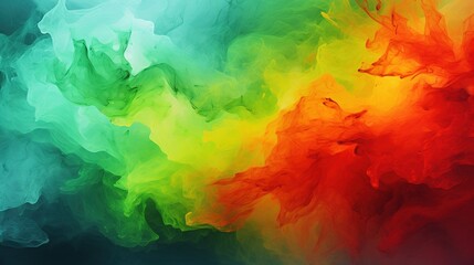 Wall Mural - a colorful abstract painting of liquid, with an orange, red, green and yellow in it. Fantasy concept , Illustration painting.