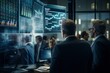 © Hunman - A captivating image of a group of financial analysts and traders discussing market strategies in a modern, glass-walled trading room, highlighting the collaborative and data-driven nature of contempor