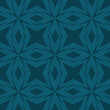 Abstract geometric seamless pattern. Subtle ornament with grid, lines, stars, flower silhouettes, repeat tiles. Simple dark teal color geo texture. Modern geometrical background. Vector design