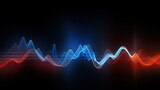 Fototapeta  - abstract sound waves, light frequencies or bright equalizer. Neon colored digital music bar for technology concept