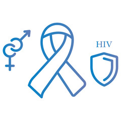 Wall Mural - HIV/AIDS Awareness Illustration Sublimation Icon Red Month