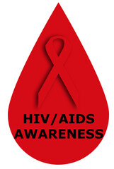 Wall Mural - HIV/AIDS Awareness Illustration Sublimation Icon Red Month