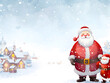 © shutterdemon - Santa claus and Snow in little town with shiny light for Christmas and New Year holidays background, copy space for text