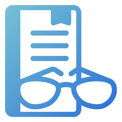 Sticker - reading glass icon