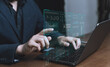 © Kenstocker - Technology visual screen and analytic network, communication working, online network, Smart mobile and smart working, AI and digital lab.