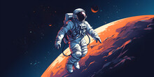 Colorful Art Of Astronaut In The Space