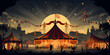 Colorful retro circus illustration background