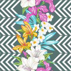 Wall Mural - pattern with flowers