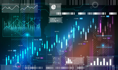 Wall Mural - abstract background image, concept, technology, graph, analysis, investment, finance, stock market